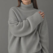 Womens Oversized Cashmere Turtleneck Sweater - Comfortable Knit for Everyday Style 22
